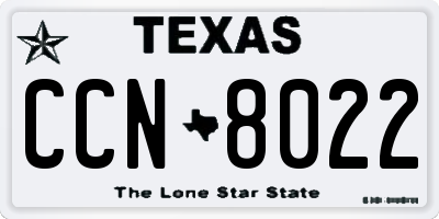 TX license plate CCN8022