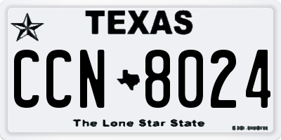 TX license plate CCN8024