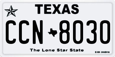 TX license plate CCN8030