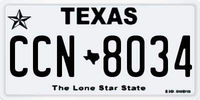 TX license plate CCN8034