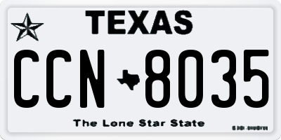 TX license plate CCN8035