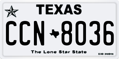 TX license plate CCN8036
