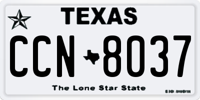 TX license plate CCN8037