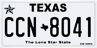 TX license plate CCN8041