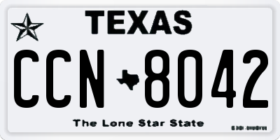 TX license plate CCN8042