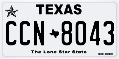 TX license plate CCN8043