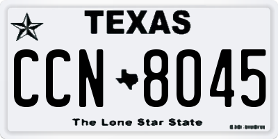 TX license plate CCN8045