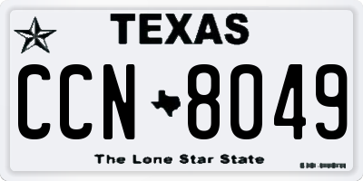 TX license plate CCN8049