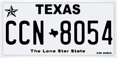 TX license plate CCN8054