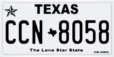 TX license plate CCN8058