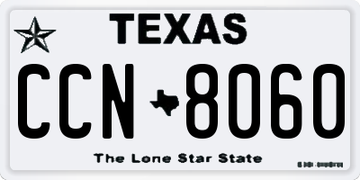 TX license plate CCN8060