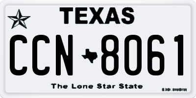 TX license plate CCN8061
