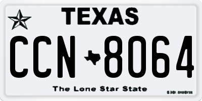 TX license plate CCN8064