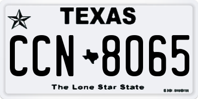 TX license plate CCN8065
