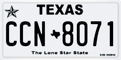 TX license plate CCN8071