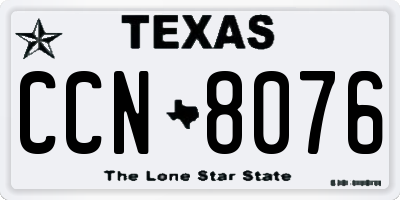 TX license plate CCN8076