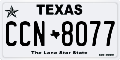 TX license plate CCN8077