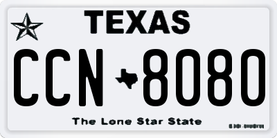 TX license plate CCN8080