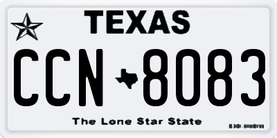 TX license plate CCN8083