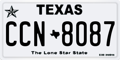 TX license plate CCN8087