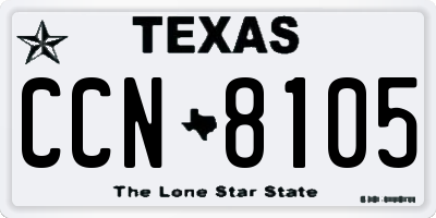 TX license plate CCN8105