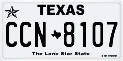 TX license plate CCN8107
