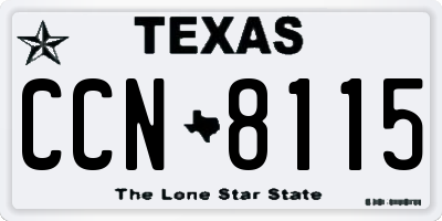 TX license plate CCN8115