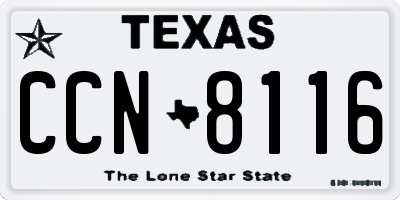 TX license plate CCN8116