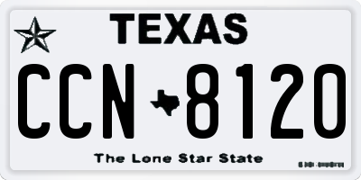 TX license plate CCN8120