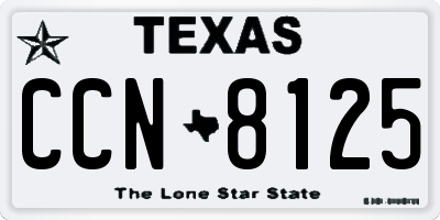 TX license plate CCN8125