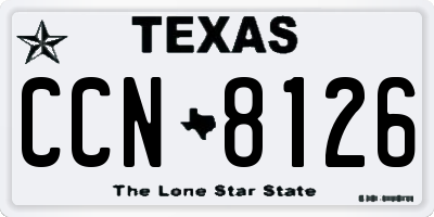 TX license plate CCN8126