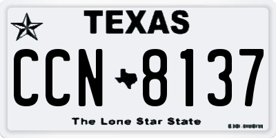 TX license plate CCN8137
