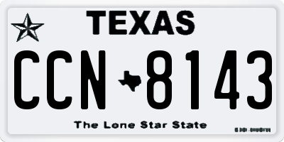 TX license plate CCN8143