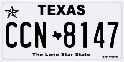 TX license plate CCN8147