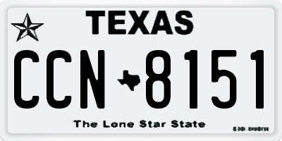 TX license plate CCN8151