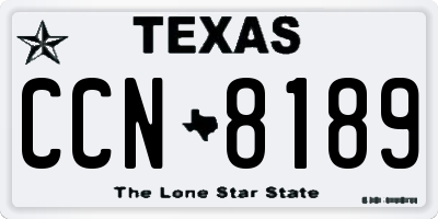 TX license plate CCN8189