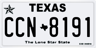 TX license plate CCN8191