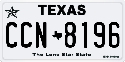 TX license plate CCN8196