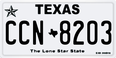 TX license plate CCN8203