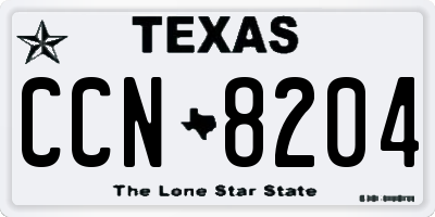 TX license plate CCN8204