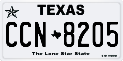 TX license plate CCN8205
