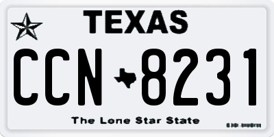 TX license plate CCN8231