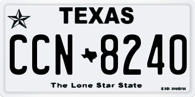 TX license plate CCN8240