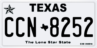 TX license plate CCN8252