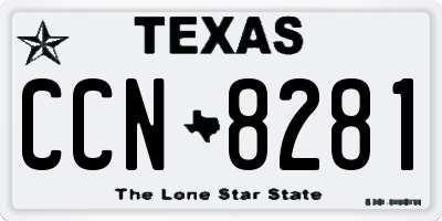 TX license plate CCN8281