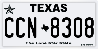 TX license plate CCN8308