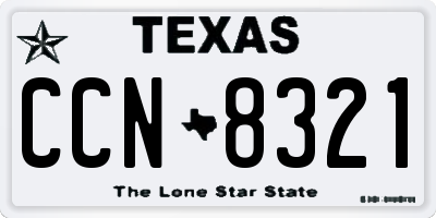 TX license plate CCN8321