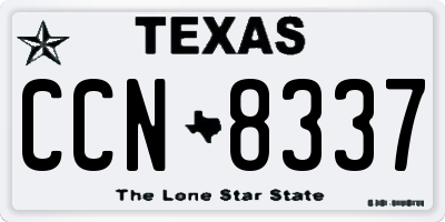 TX license plate CCN8337