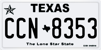 TX license plate CCN8353