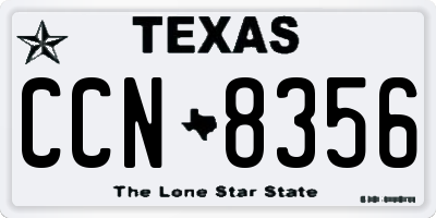 TX license plate CCN8356